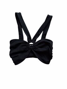 Zara Black Ruched O ring bralette top